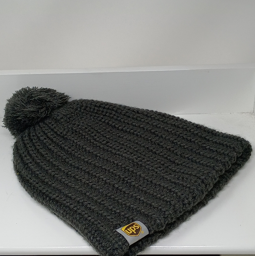 UPS Dark Gray Knit Pom-Pom Hat